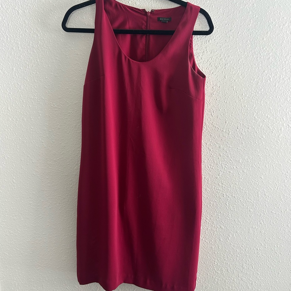 Ann Taylor Sleeveless Ruby Pink Fuscia Mini Dress